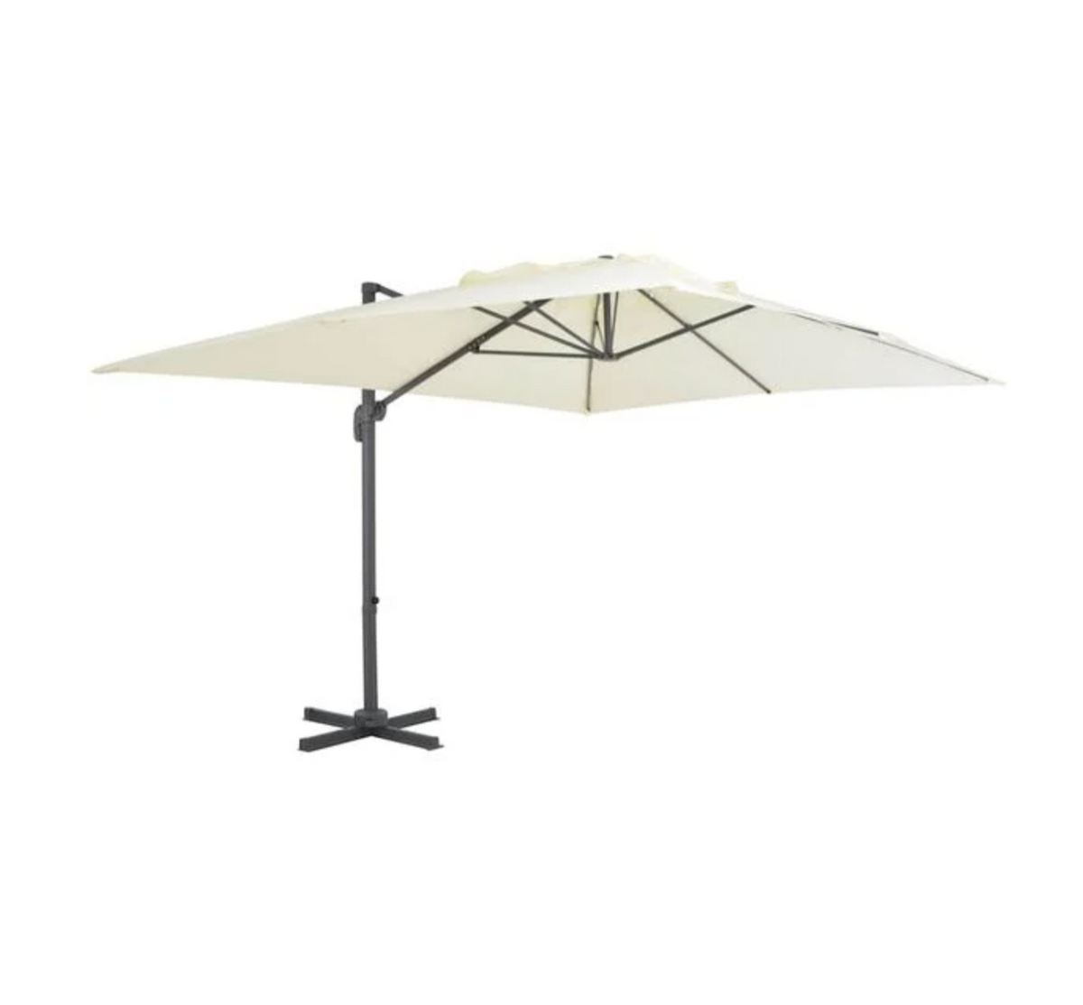 Parasol déporté 360 anthracite 4x3 m grande terrasse jardin