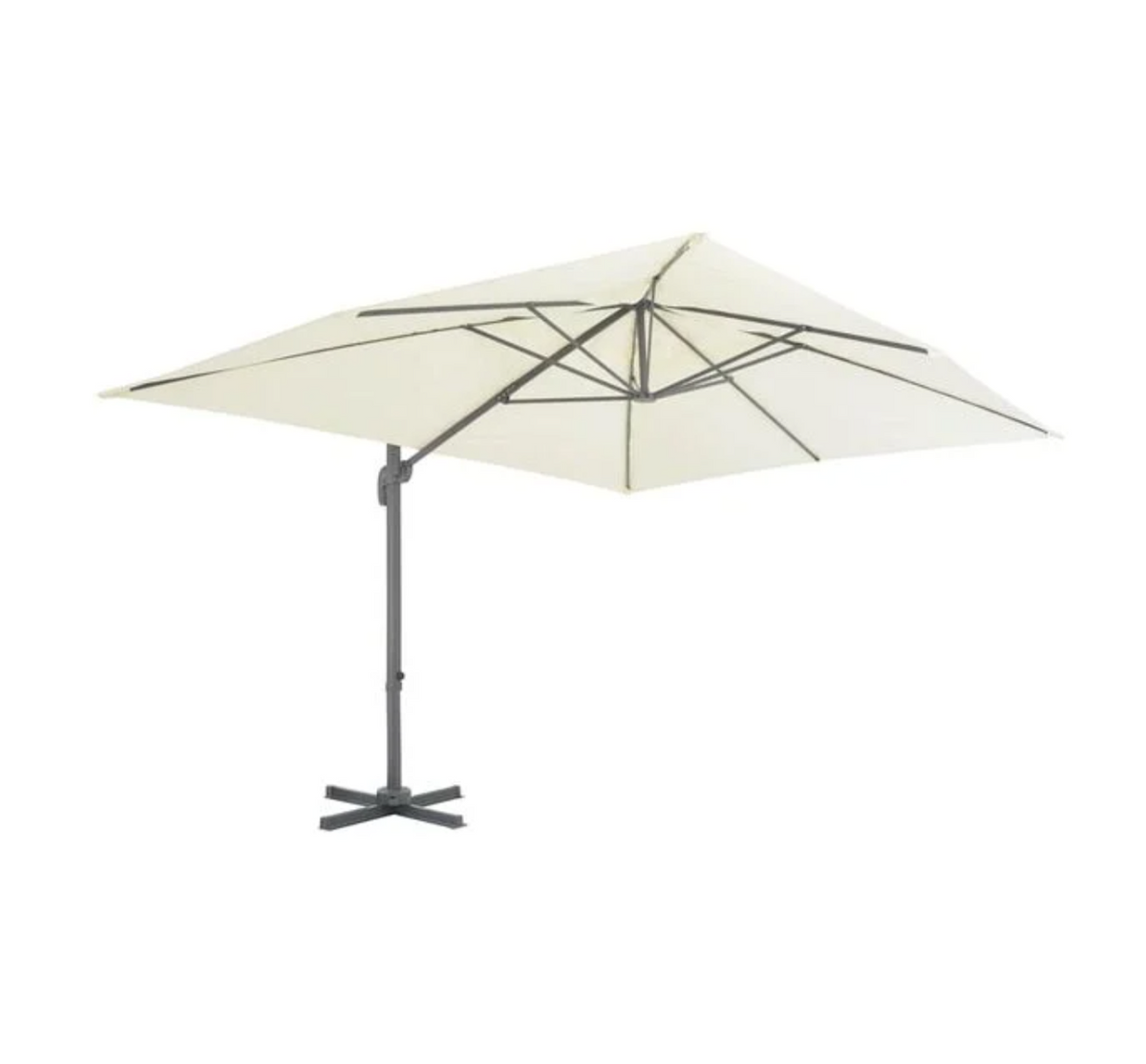 Parasol déporté 360 taupe 3x3 m espace de détente extérieur