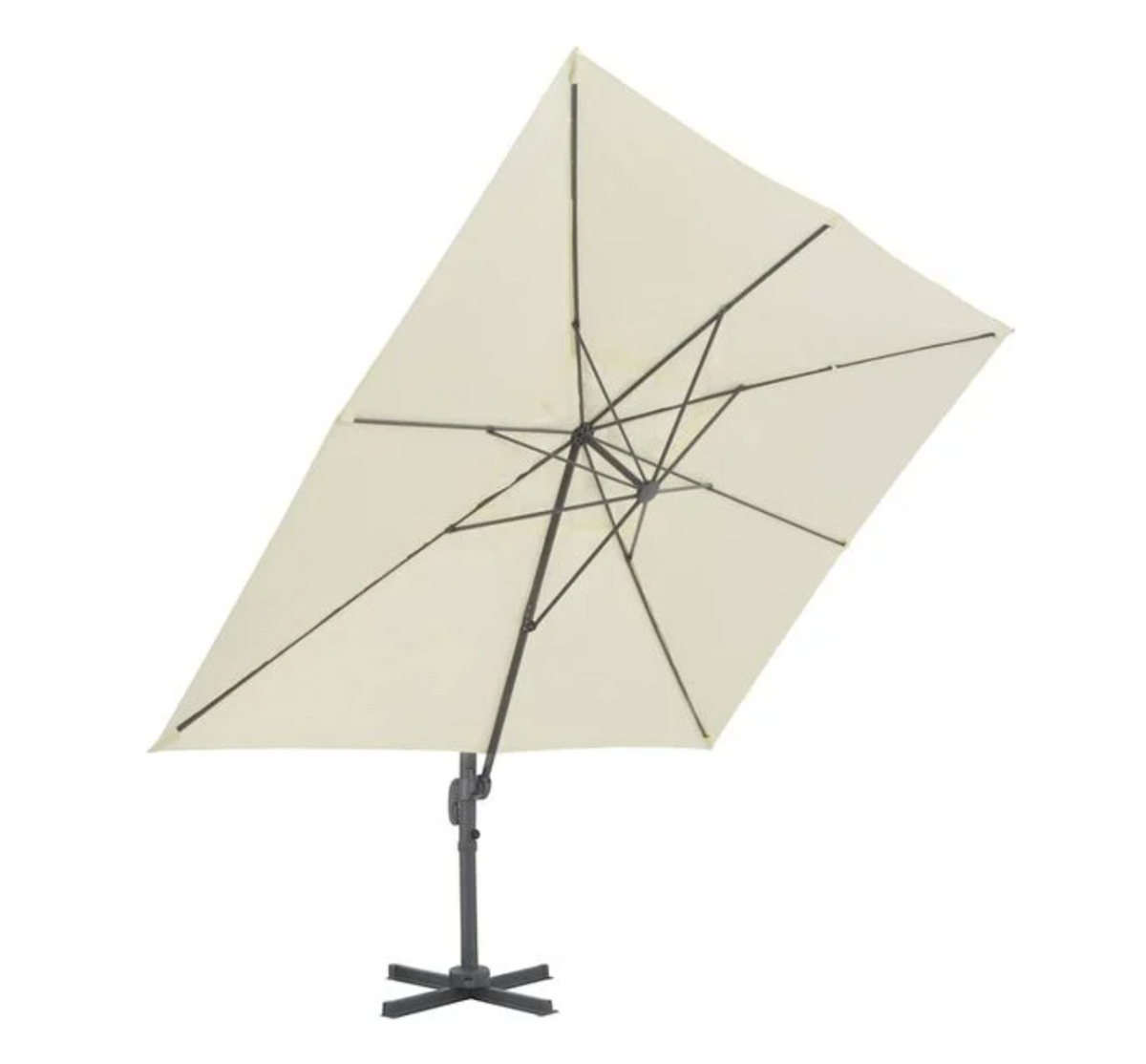 Parasol déporté inclinable 360 noir 4x3 m bras déporté aluminium
