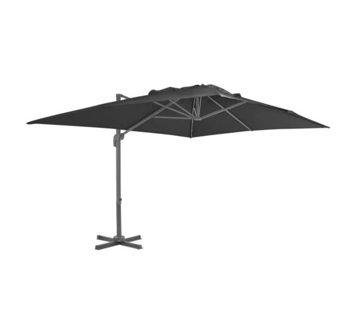 Parasol déporté 360 anthracite 3x3 m vue de dessous toile