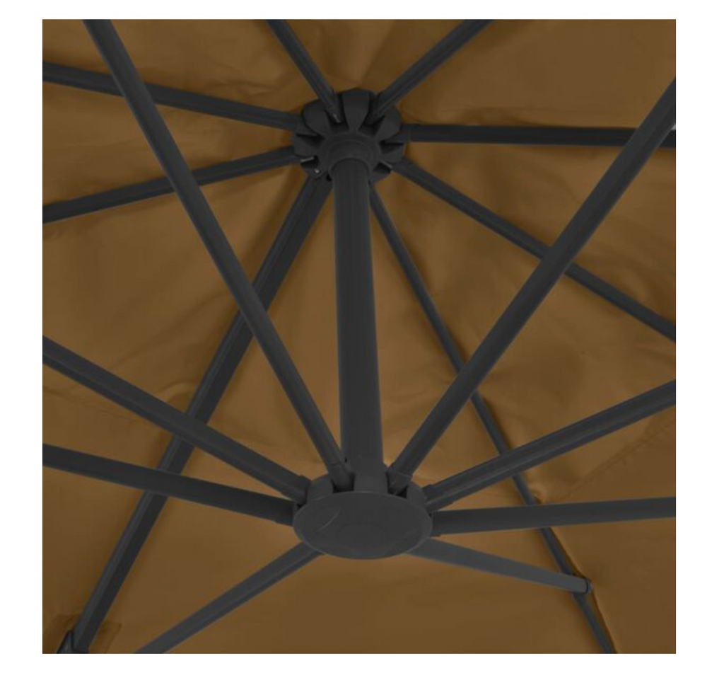 Parasol déporté inclinable 360 4 coloris blanc sable taupe anthracite noir
