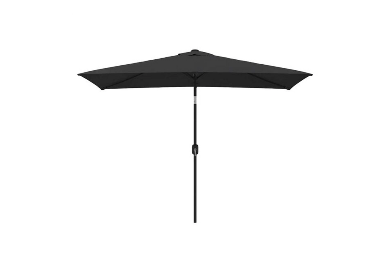 Parasol droit rectangulaire noir 200x300 cm patio moderne