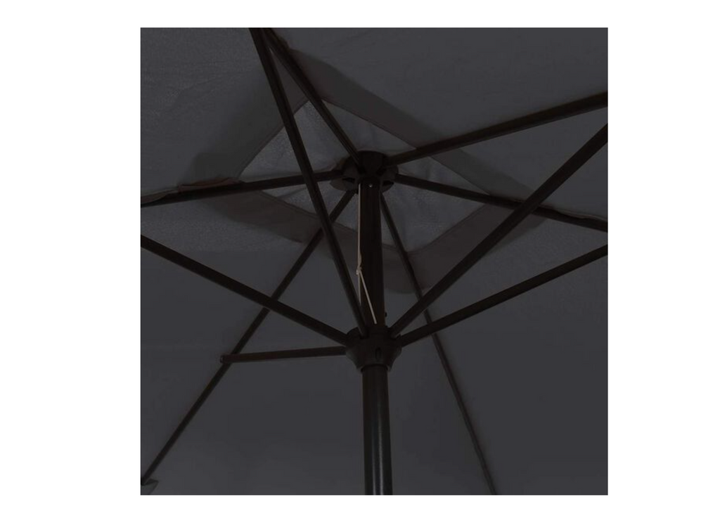 Parasol droit 2x3 m noir mat détail couture toile extérieure