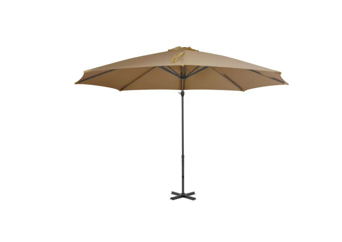 Parasol déporté rond orifice ventilation sommet toile anti-vent
