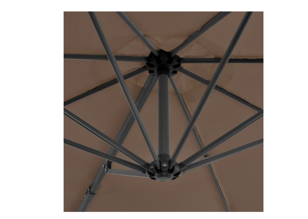 Parasol déporté rond 300 cm ombrage bord piscine extérieur