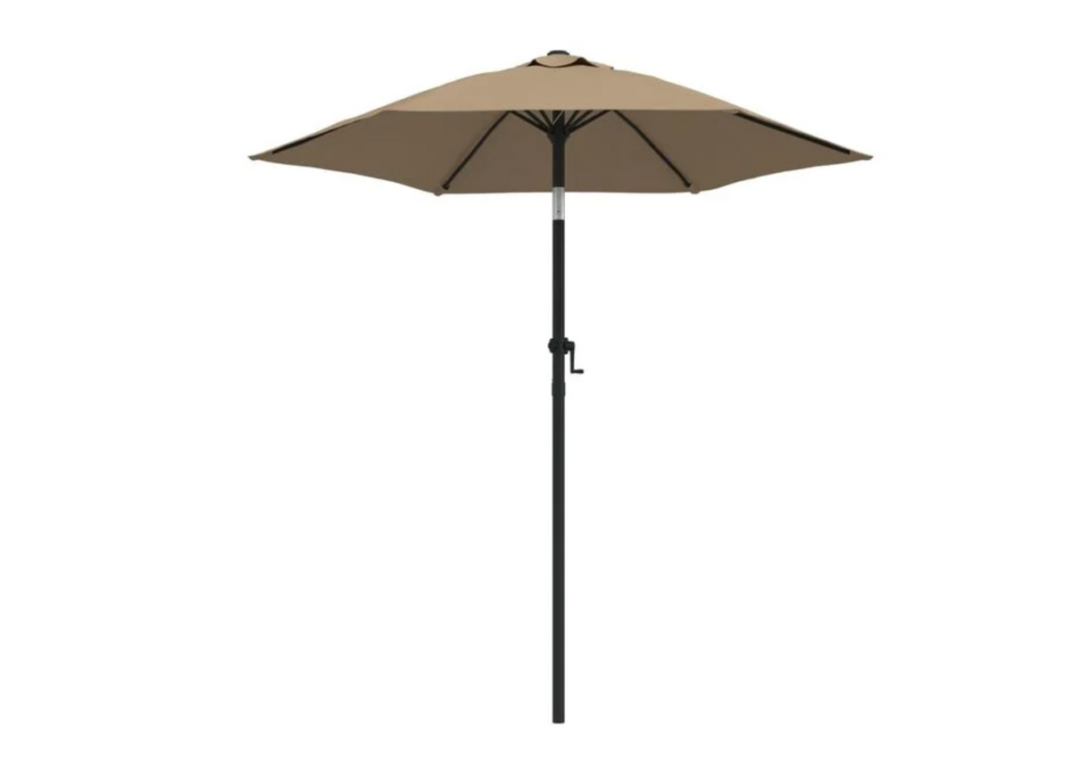 Parasol droit 2x2,24 m anthracite vue profil insertion mât pied