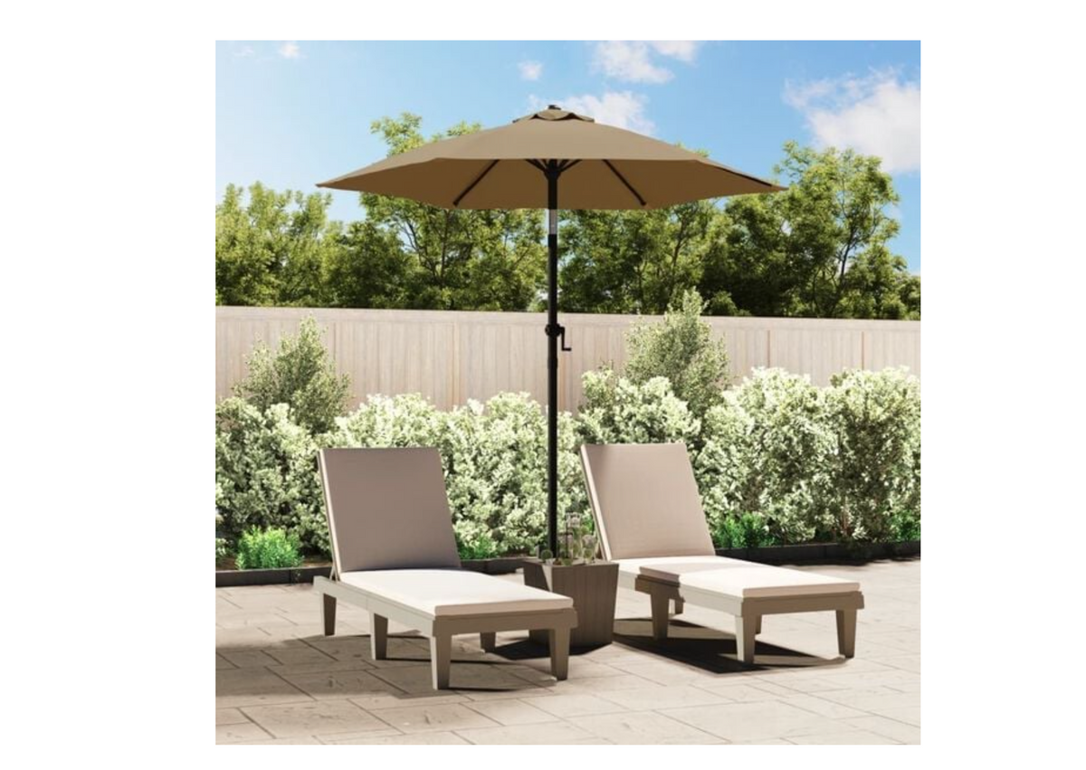 Parasol droit 2x2,24 m blanc sable surface ombrage 3,14 m2