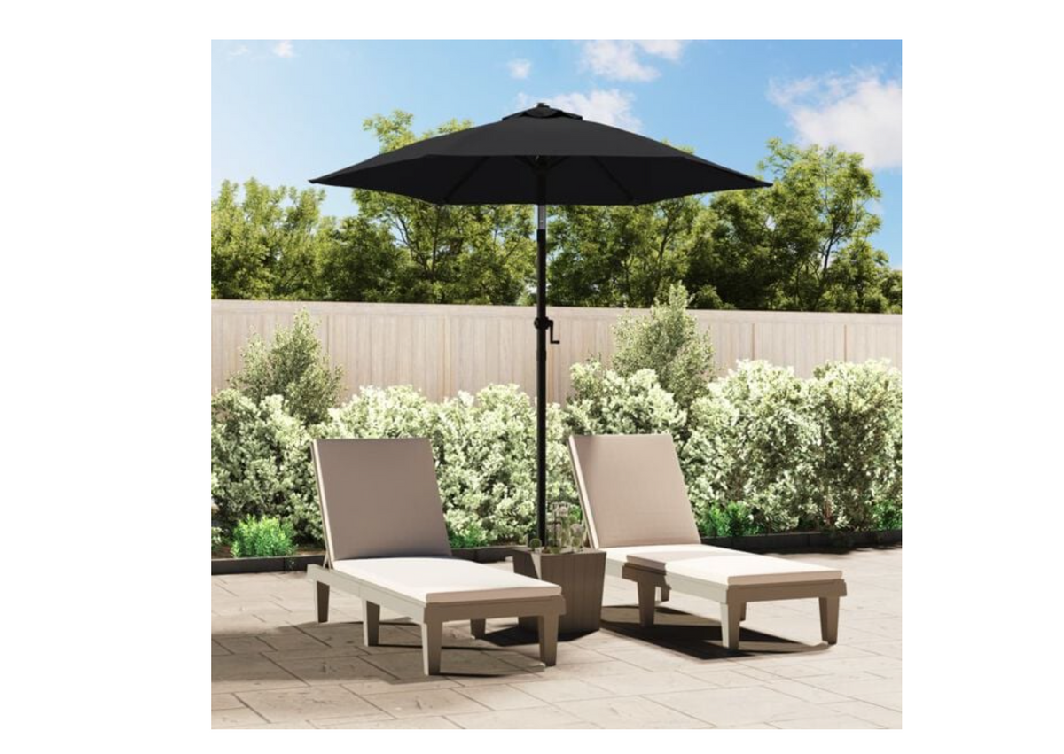 Parasol droit 2x2,24 m blanc sable usage bord piscine extérieur
