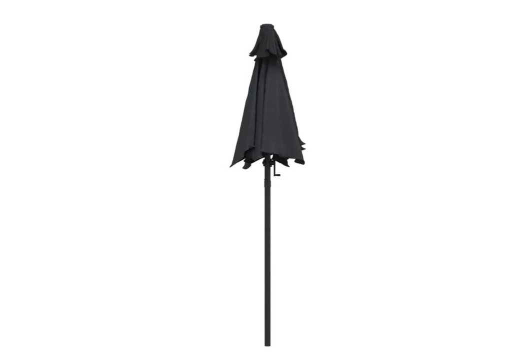 Parasol droit 200 cm anthracite ambiance jardin moderne