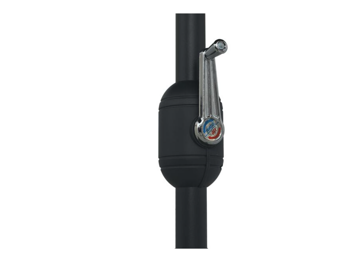 Parasol droit 2,7 m aluminium nervures acier résistance structure