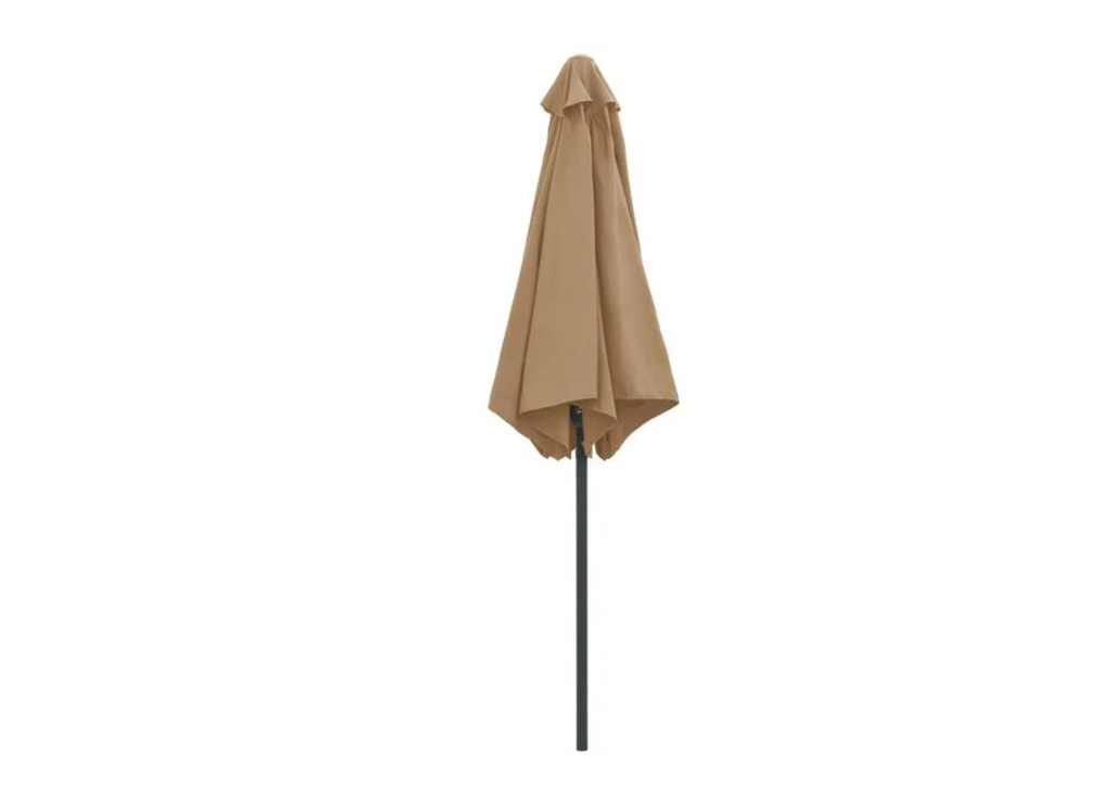 Parasol droit 2,7 m anthracite ambiance terrasse ombrage 5,7 m2