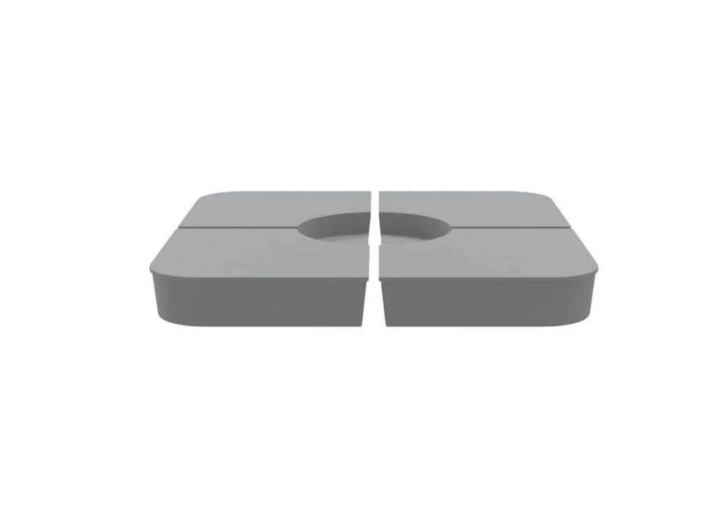 Ensemble base parasol pied croisé polypropylène anthracite 4 plaques