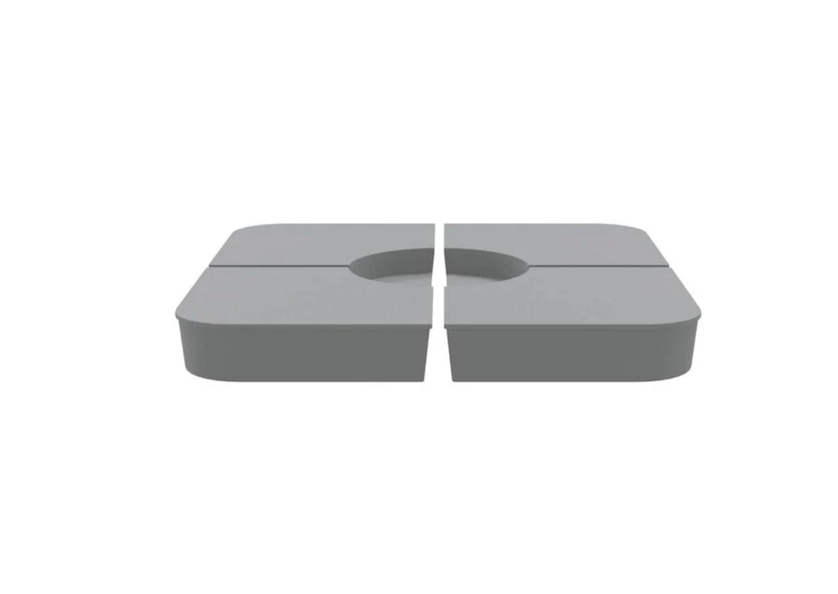 Ensemble base parasol pied croisé polypropylène anthracite 4 plaques