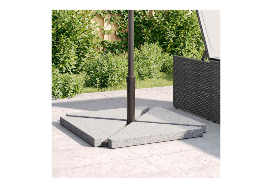 Base parasol croisée granit socle acier plié 13,5x13,5 cm