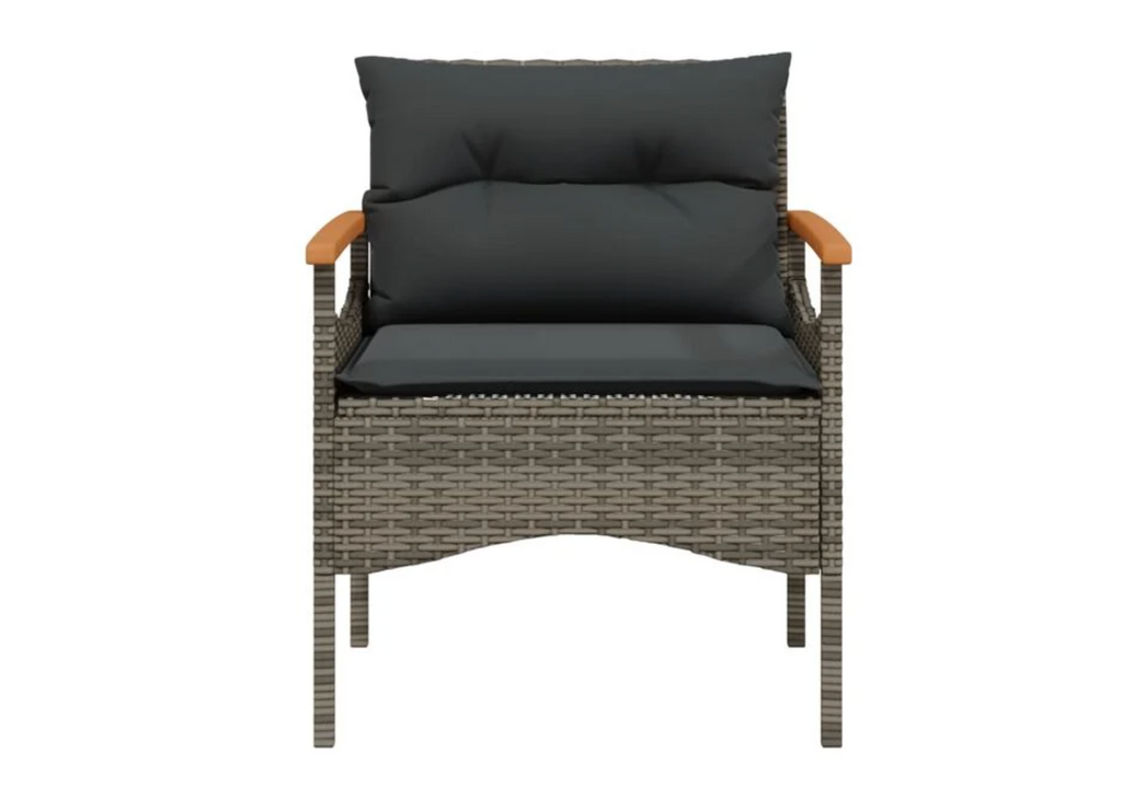 Salon de jardin 4 places gris coussin assise mousse housse lavable