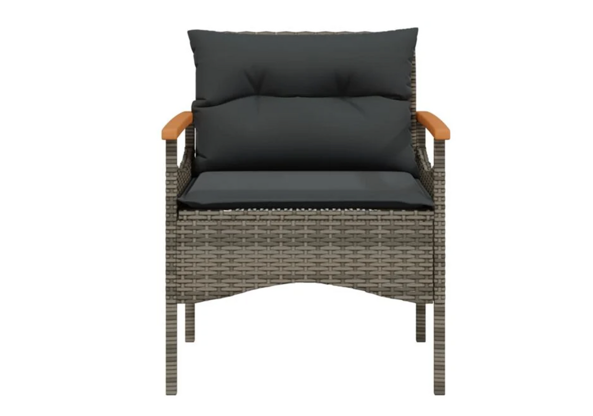 Salon de jardin 4 places gris coussin assise mousse housse lavable