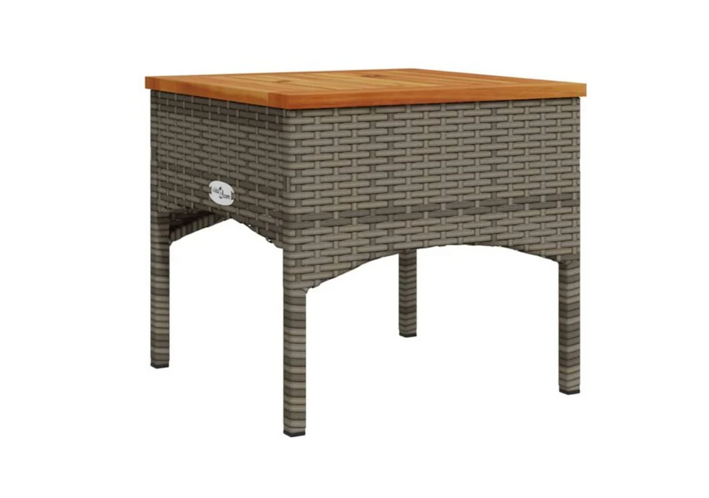 Salon jardin 2 places noir table acacia finition huile 40x40 cm
