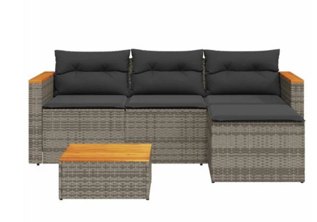 Salon de jardin 3 places noir housse coussin amovible lavable