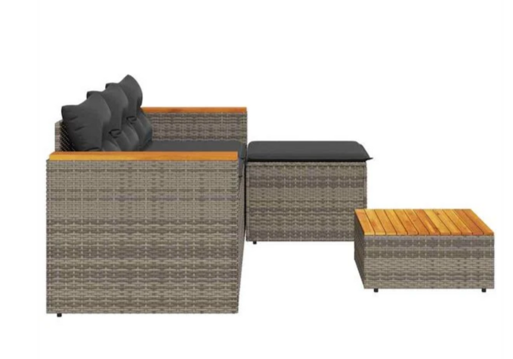 Salon jardin 3 places noir conception modulaire déplacement