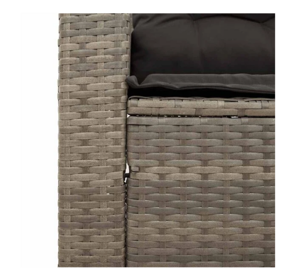 Salon jardin 3 places 2 coloris gris et noir disponibles