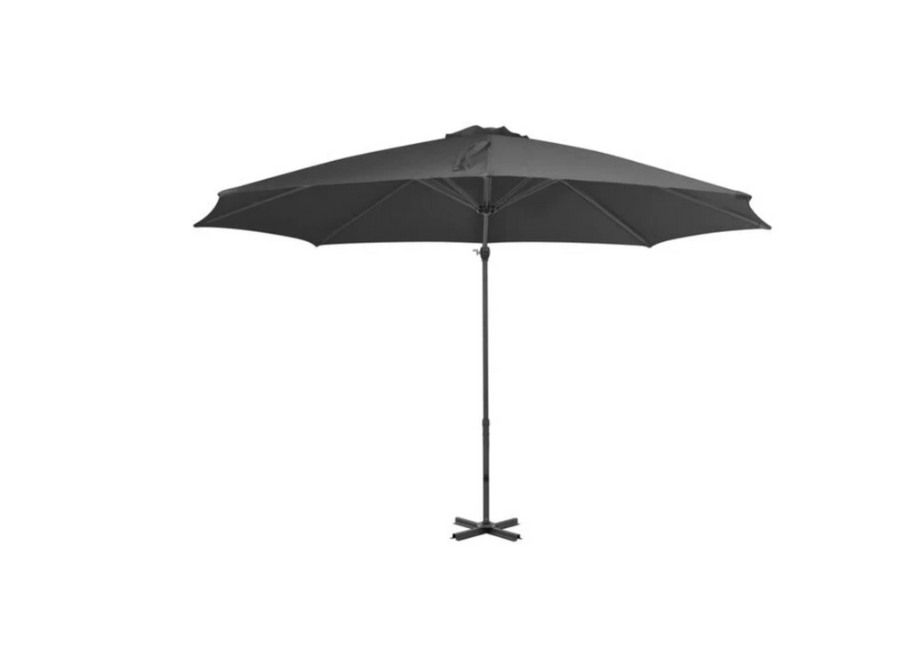 Parasol déporté rond 300 cm base croisée compacte 64,5 cm