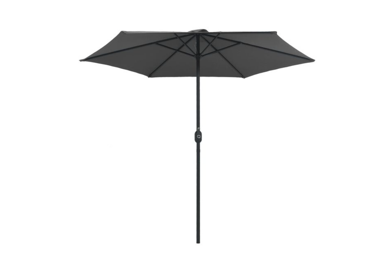 Parasol droit rond 270 cm noir jardin extérieur résistance UV