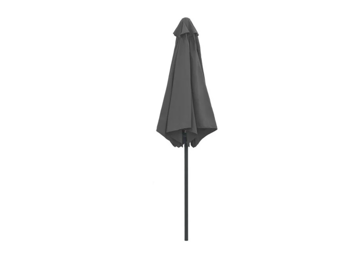 Parasol droit 2,7 m blanc sable hauteur 246 cm vue profil
