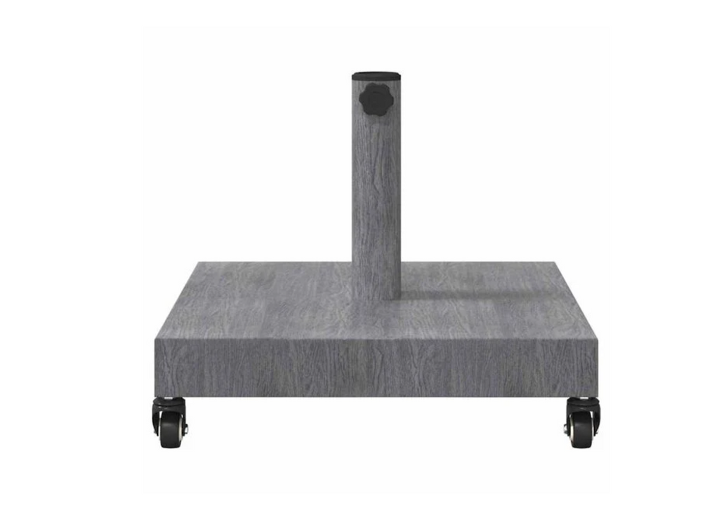 Pied de parasol avec roulettes acier 45x45 cm laque noire