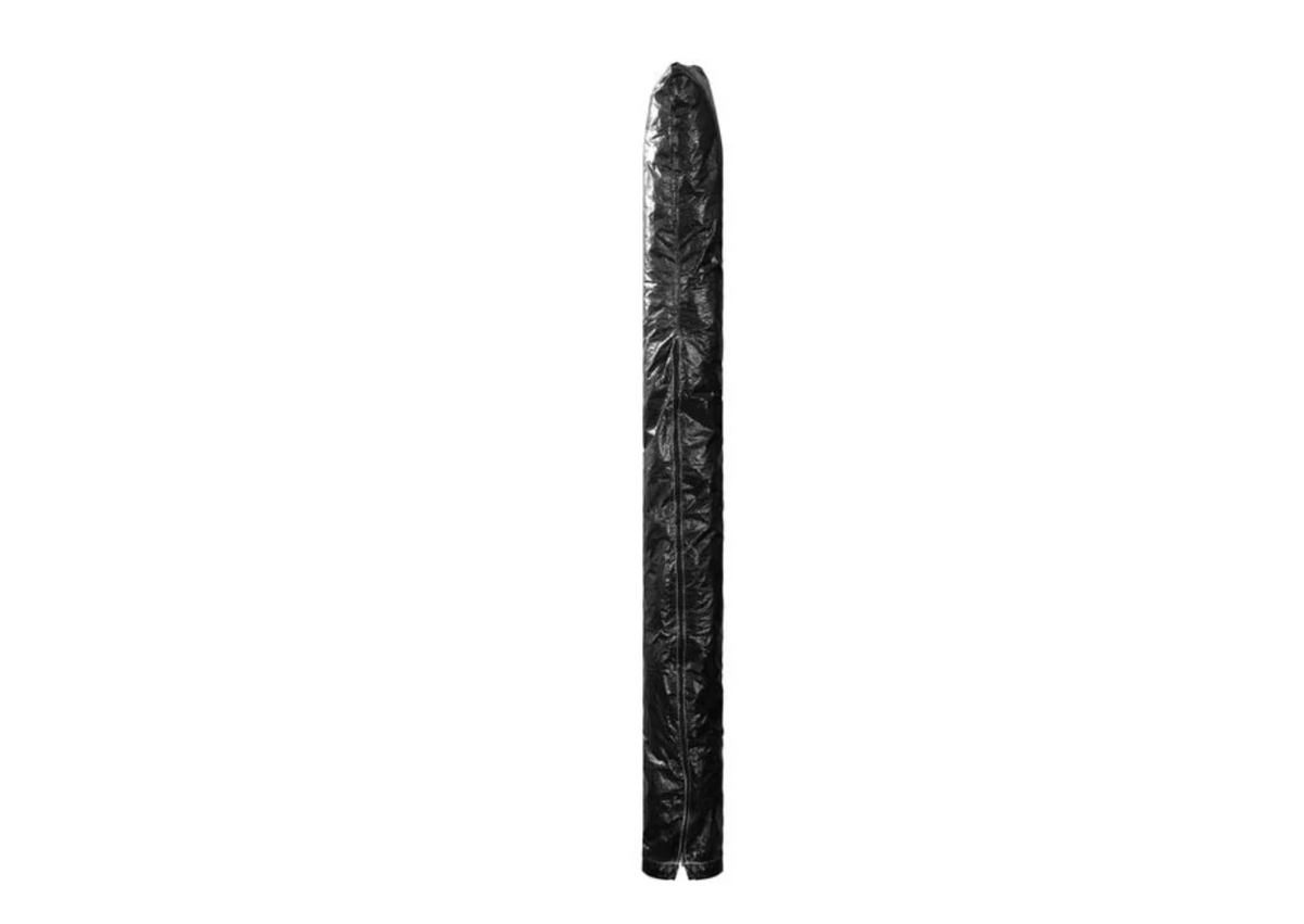 Housse de parasol imperméable noire fermeture éclair 250 cm vue de face