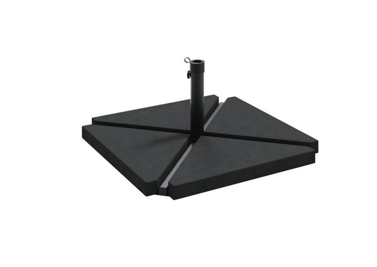 Base parasol granit noir demontable dalles empilables rangement