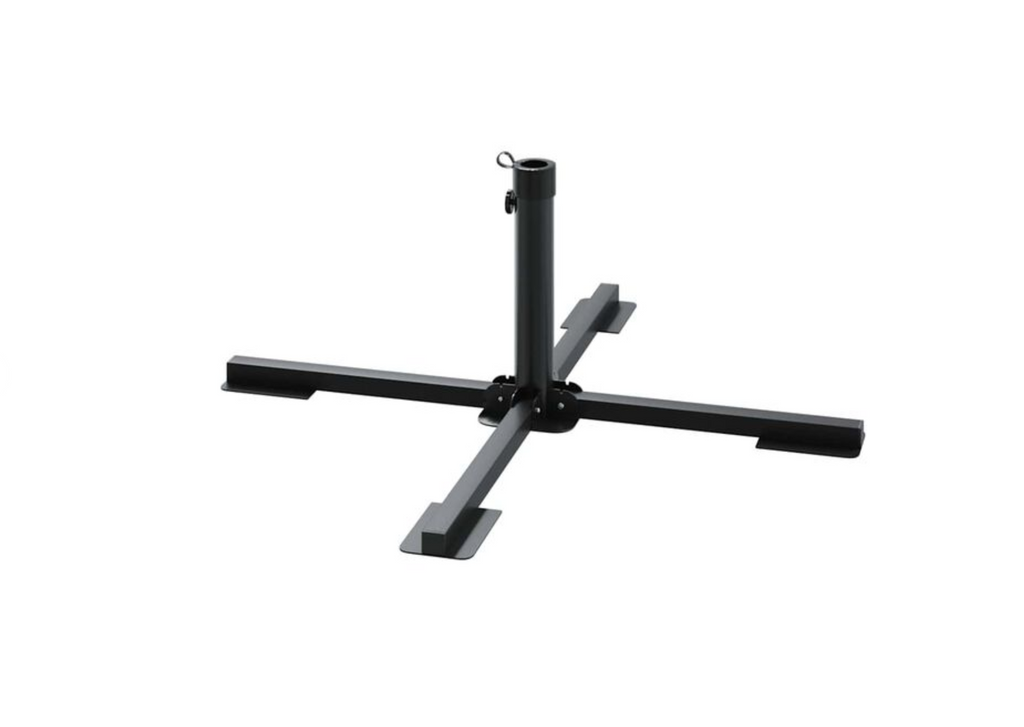 Base parasol granit bouton serrage mât adaptateur 38 et 48 mm