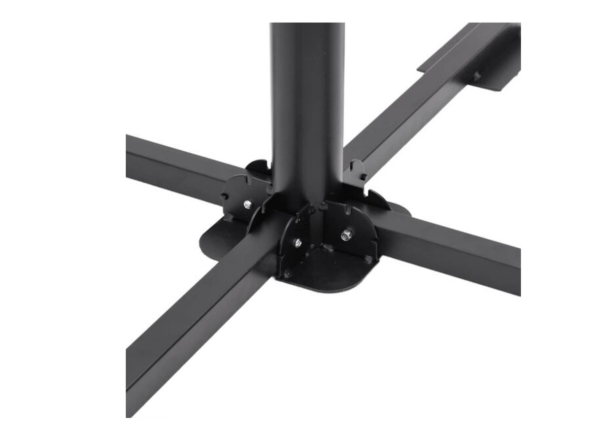 Base parasol granit noir 4 dalles 14 kg chacune vue de face