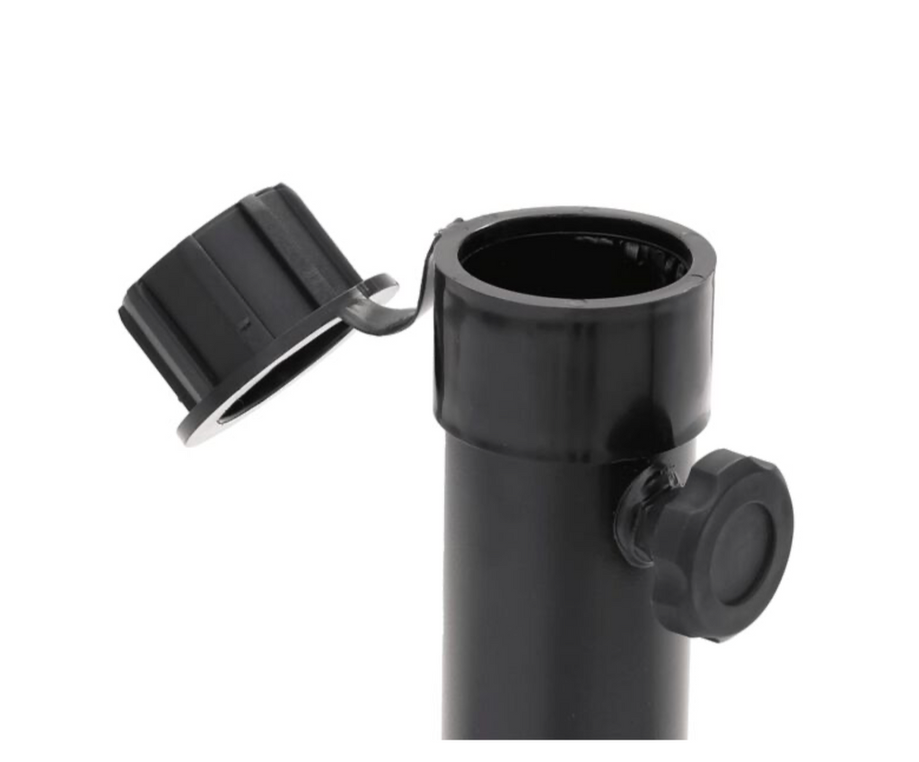 Base parasol croisée acier noir brillant terrasse emplacements lestage